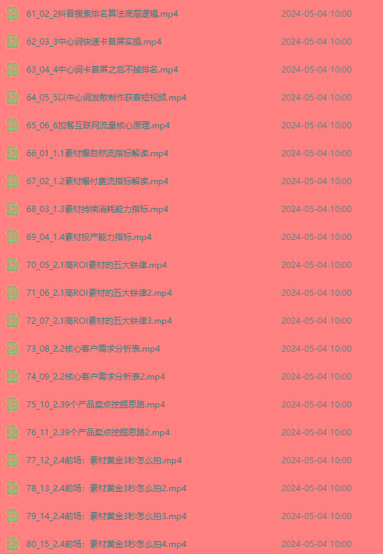 图片[4]-2024单品正价起号，直播素材投流选品：选品课+投流课+素材课+卡首屏/100节-泱泱学习社