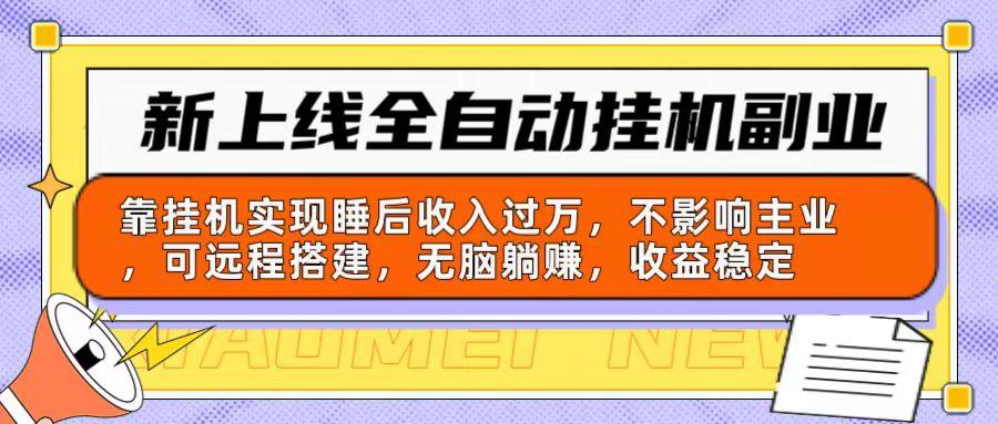 新上线全自动挂机副业：靠挂机实现睡后收入过万，不影响主业可远程搭建…-泱泱学习社
