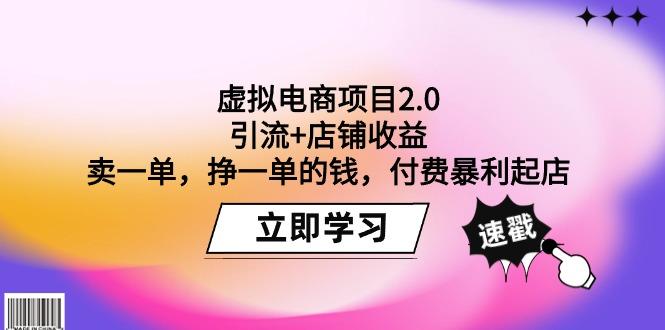 (9645期)虚拟电商项目2.0：引流+店铺收益  卖一单，挣一单的钱，付费暴利起店-泱泱学习社
