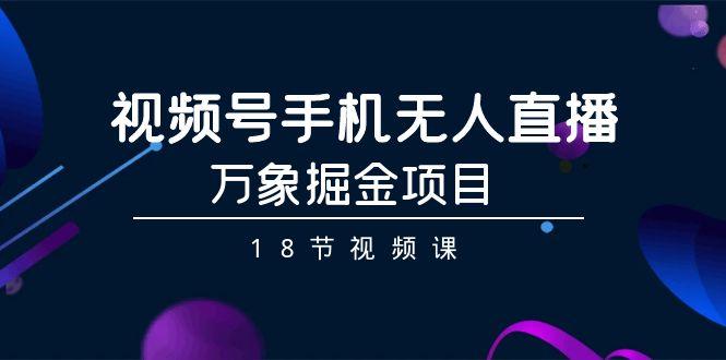 视频号手机无人直播-万象掘金项目(18节视频课)-泱泱学习社