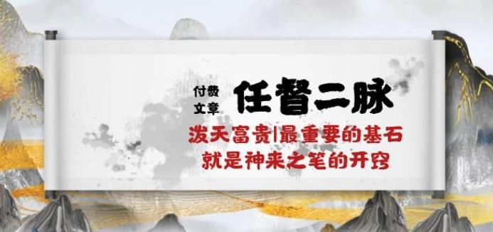 某付费文章《任督 二脉 泼天富贵|最重要的基石 就是神来之笔的开窍|万字》-泱泱学习社