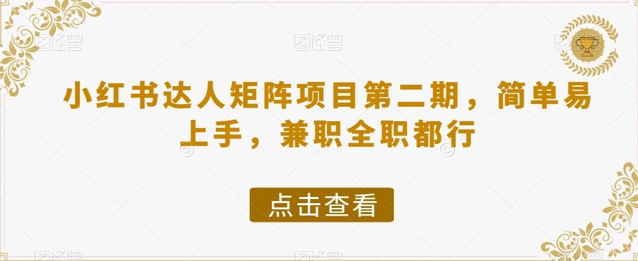 小红书达人矩阵项目第二期，简单易上手，兼职全职都行-泱泱学习社