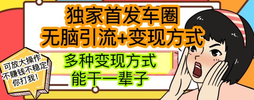 最新独家日入过千车圈暴力引流变现详解【揭秘】-泱泱学习社
