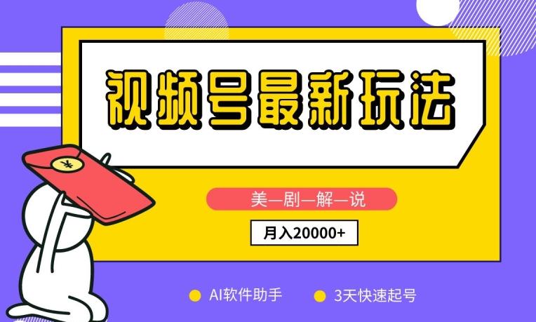 视频号最新玩法，美剧解说，利用AI软件，3天起号，新手小白也能月入2万+【揭秘】-泱泱学习社