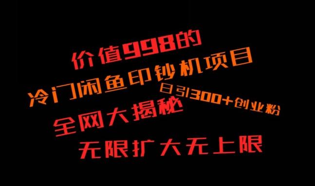 闲鱼流量印钞机项目大揭秘，日引300+创业粉，保姆级实操教程-泱泱学习社