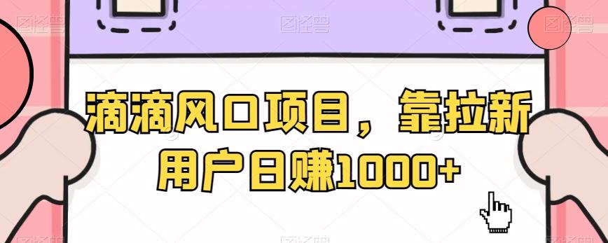 滴滴风口项目，靠拉新用户日赚1000+-泱泱学习社