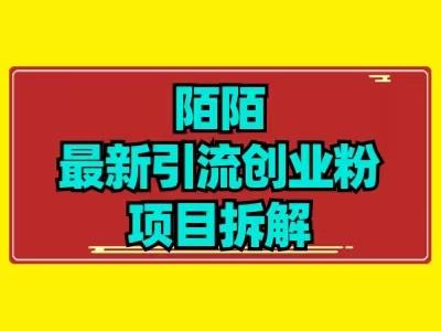 最新陌默引流精准粉项目拆解-泱泱学习社