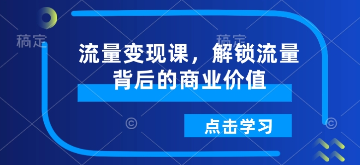 流量变现课，解锁流量背后的商业价值-泱泱学习社