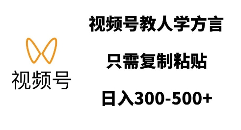 视频号教人学方言，只需复制粘贴，日入多张-泱泱学习社