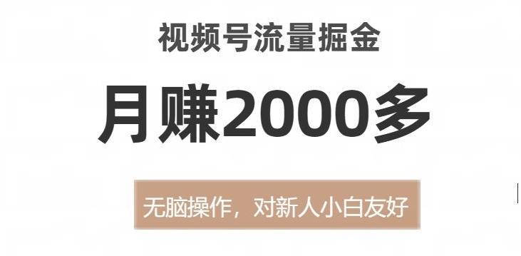 视频号流量掘金，无脑操作，对新人小白友好，月赚2000多【揭秘】-泱泱学习社