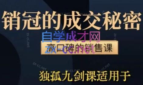 李老师·实战派销售视频课|孤独九剑-泱泱学习社