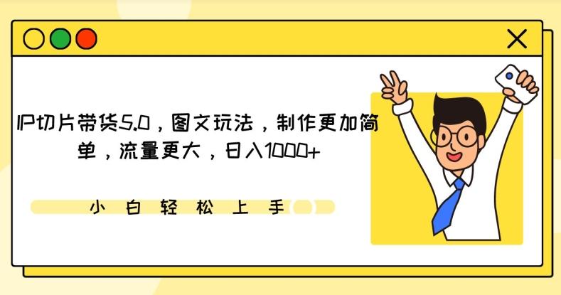 IP切片带货5.0，图文玩法，制作更加简单，流量更大，日入1000+【揭秘】-泱泱学习社