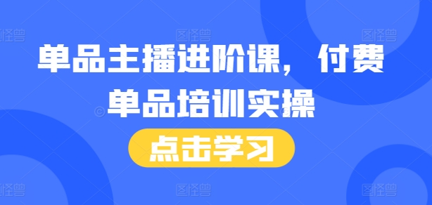 单品主播进阶课，付费单品培训实操，46节完整+话术本-泱泱学习社
