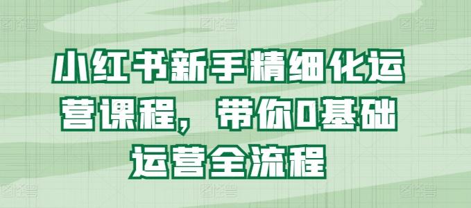 小红书新手精细化运营课程，带你0基础运营全流程-泱泱学习社