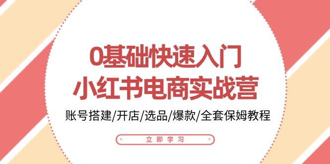 0基础快速入门-小红书电商实战营：账号搭建/开店/选品/爆款/全套保姆教程-泱泱学习社