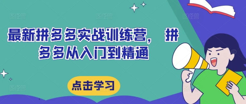 最新拼多多实战训练营， 拼多多从入门到精通-泱泱学习社