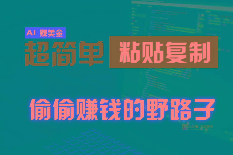偷偷赚钱野路子，0成本海外淘金，无脑粘贴复制，稳定且超简单，适合副业兼职-泱泱学习社