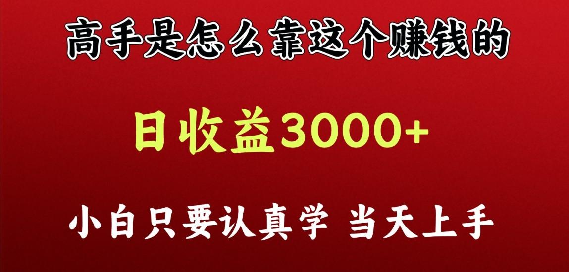 看高手是怎么赚钱的，一天收益至少3000+以上，小白当天上手-泱泱学习社