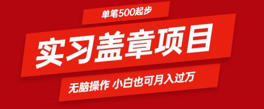 实习代盖章项目一单500起普通人可落地项目小白也可轻易上手-泱泱学习社