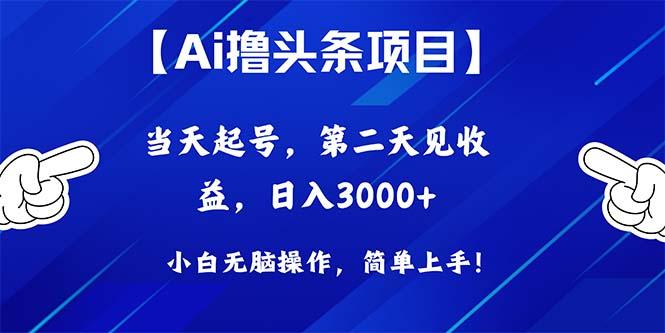 Ai撸头条，当天起号，第二天见收益，日入3000+-泱泱学习社