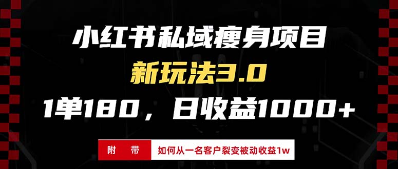 小红书瘦身项目3.0模式，新手小白日赚收益1000+(附从一名客户裂变收益…-泱泱学习社