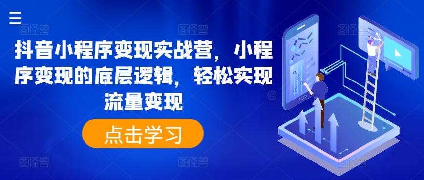 抖音小程序变现实战营，小程序变现的底层逻辑，轻松实现流量变现-泱泱学习社