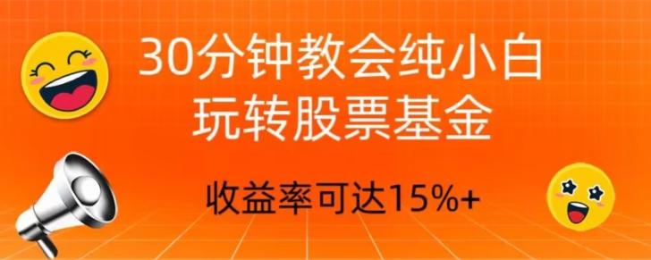 30分钟教会你玩转股票基金，只教好的筛选方法，不荐股-泱泱学习社