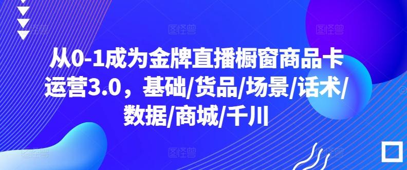 从0-1成为金牌直播橱窗商品卡运营3.0，基础/货品/场景/话术/数据/商城/千川-泱泱学习社
