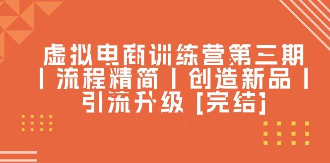虚拟电商训练营第三期丨流程精简丨创造新品丨引流升级 [完结]-泱泱学习社