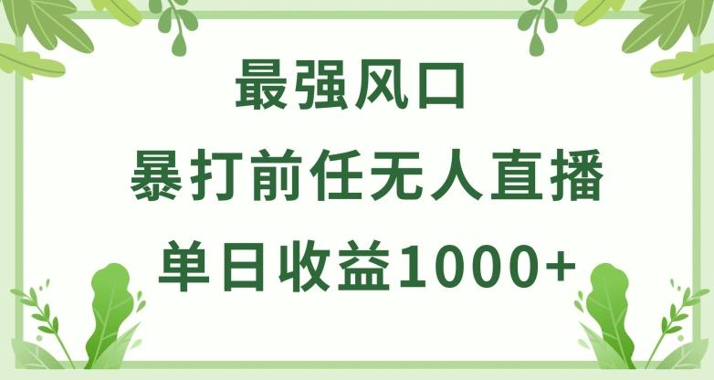暴打前任小游戏无人直播单日收益1000+，收益稳定，爆裂变现，小白可直接上手【揭秘】-泱泱学习社
