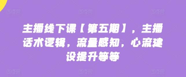 主播线下课【第五期】，主播话术逻辑，流量感知，心流建设提升等等-泱泱学习社