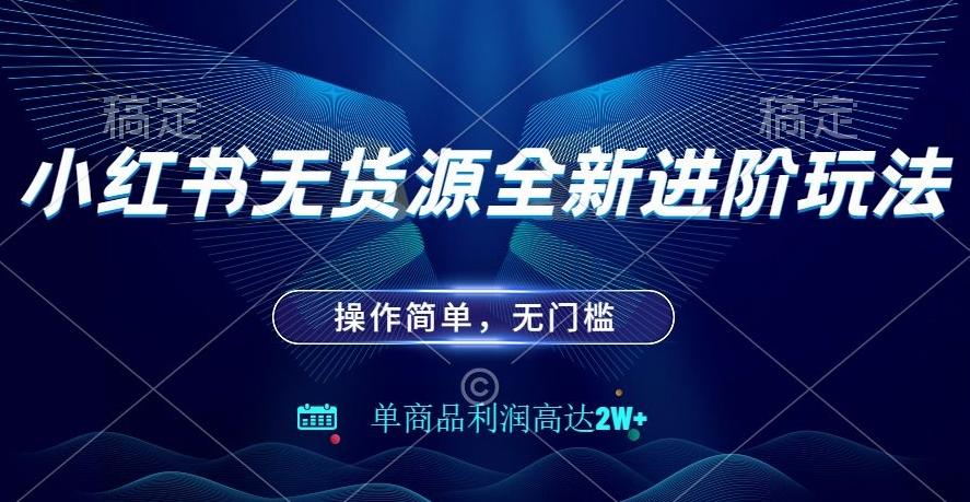 小红书无货源全新进阶玩法，操作简单，单商品利润高达2W+-泱泱学习社