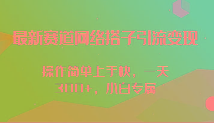 最新赛道网络搭子引流变现!!操作简单上手快，一天300+，小白专属-泱泱学习社