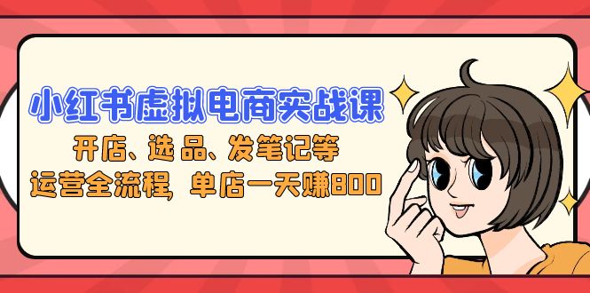 小红书虚拟电商实战课：开店、选品、发笔记等运营全流程，单店一天赚800-泱泱学习社
