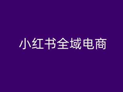 小红书全域电商，小红书电商教程-泱泱学习社