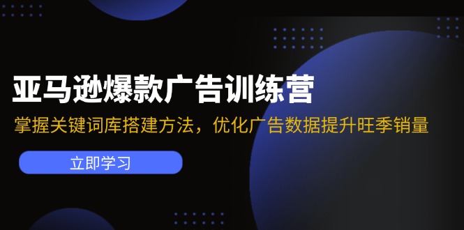 亚马逊爆款广告训练营：掌握关键词库搭建方法，优化广告数据提升旺季销量-泱泱学习社