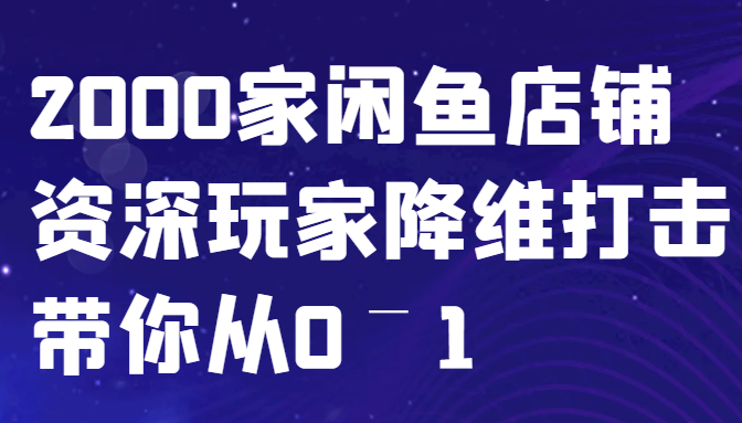 闲鱼已经饱和？纯扯淡！2000家闲鱼店铺资深玩家降维打击带你从0–1-泱泱学习社