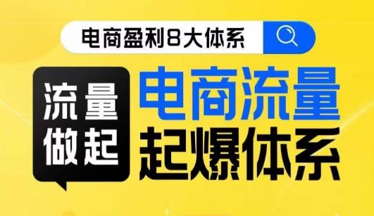 8大体系流量篇·流量做起，电商流量起爆体系线上课-泱泱学习社
