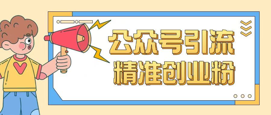 公众号引流创业粉玩法，0基础即可轻松掌握流量-泱泱学习社