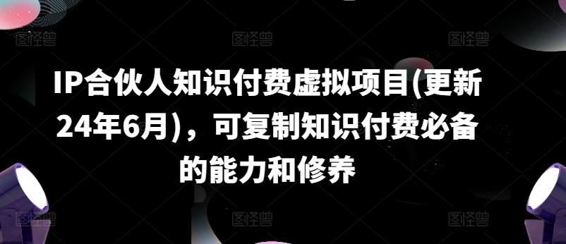 IP合伙人知识付费虚拟项目(更新24年6月)，可复制知识付费必备的能力和修养-泱泱学习社