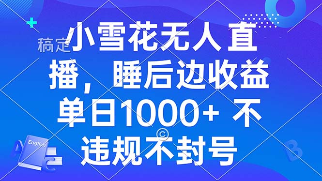 小雪花无人直播 睡后收益单日1000+ 零粉丝新号开播 不违规 看完就会-泱泱学习社