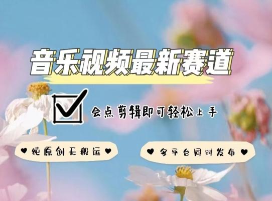音乐视频赛道最新玩法，纯原创不违规，可所有平台同时发布，会点剪辑即可轻松拿捏【揭秘】-泱泱学习社