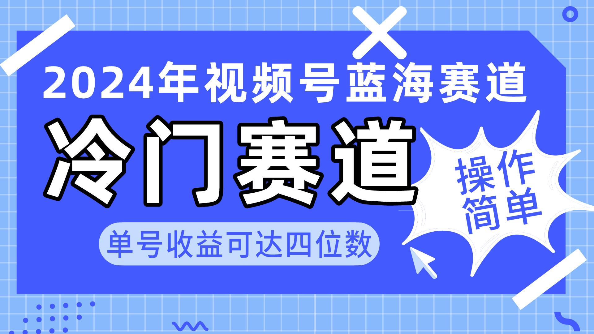 2024视频号冷门蓝海赛道，操作简单 单号收益可达四位数(教程+素材+工具-泱泱学习社