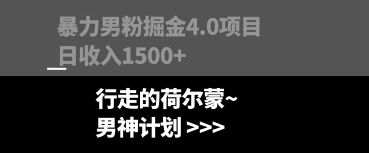 暴力男粉掘金4.0项目不违规不封号无脑复制单人操作日入1000+-泱泱学习社