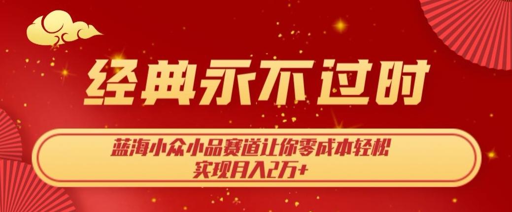 经典永不过时，蓝海小众小品赛道，让你零成本轻松实现月入2万+-泱泱学习社