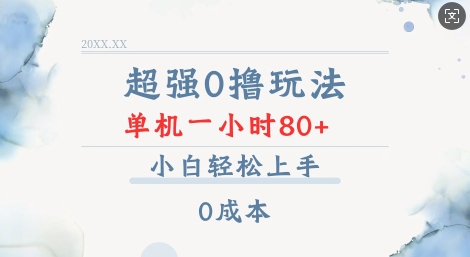 超强0撸玩法 录录数据 单机 一小时轻松80+ 小白轻松上手 简单0成本【仅揭秘】-泱泱学习社