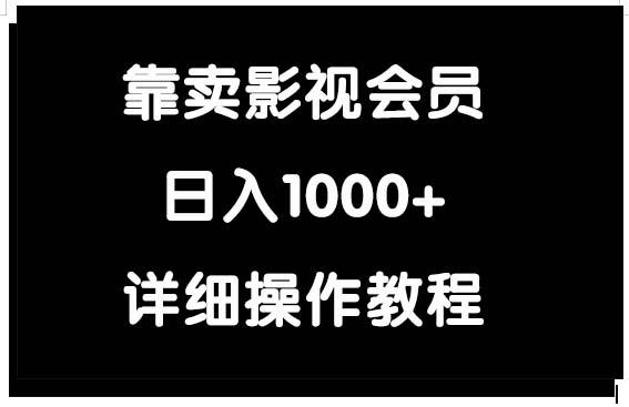 (9509期)靠卖影视会员，日入1000+-泱泱学习社