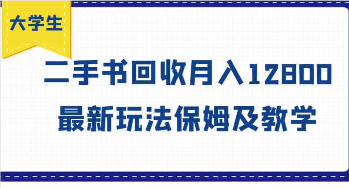 大学生创业风向标，二手书回收月入12800，最新玩法保姆及教学-泱泱学习社