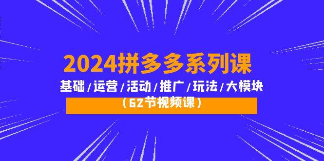 (10019期)2024拼多多系列课：基础/运营/活动/推广/玩法/大模块(62节视频课)-泱泱学习社