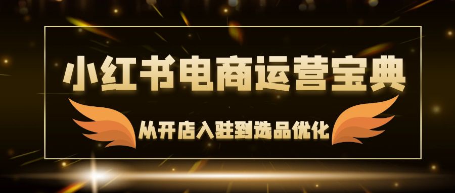 小红书电商运营宝典：从开店入驻到选品优化，一站式解决你的电商难题-泱泱学习社